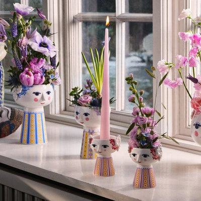 Eva Ceramic Candle Holder, Lavender