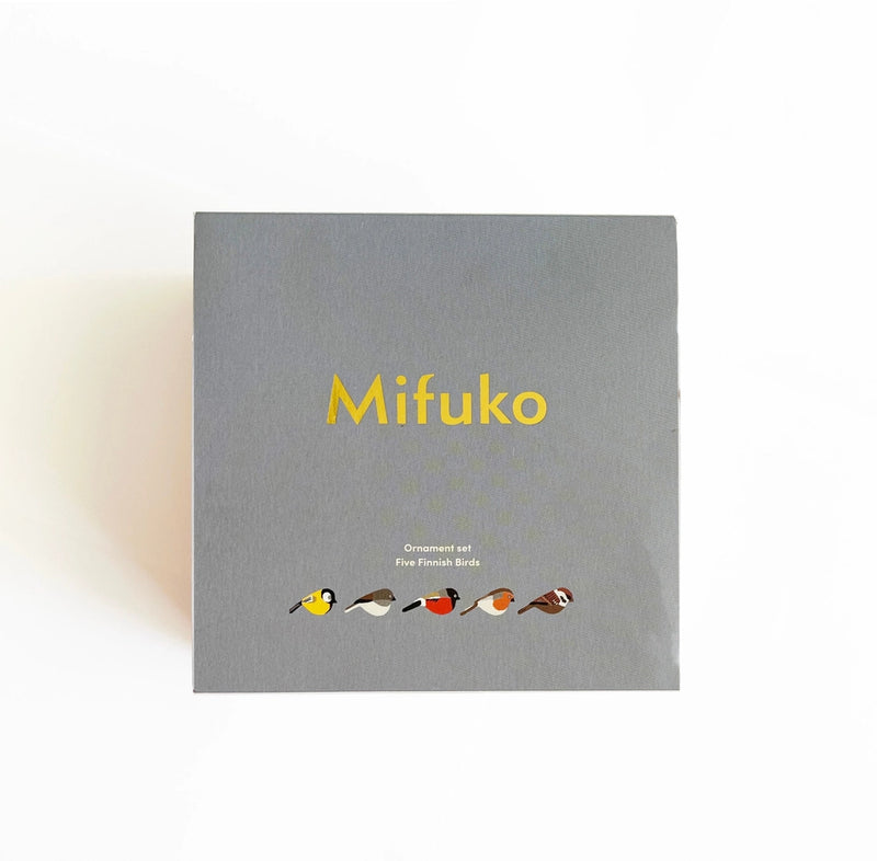 Mifuko Wooden Ornaments | Set of 5 Finnish Birds