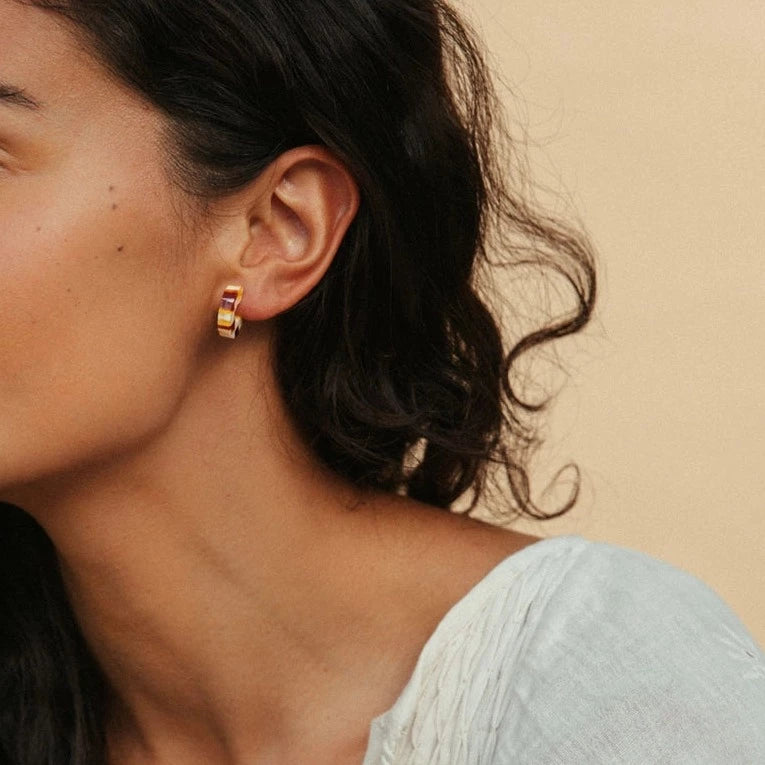 Nat + Noor Mali Hoops in Black + White