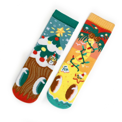 Christmas Trees Piney & Coco - Mismatched Adult Socks