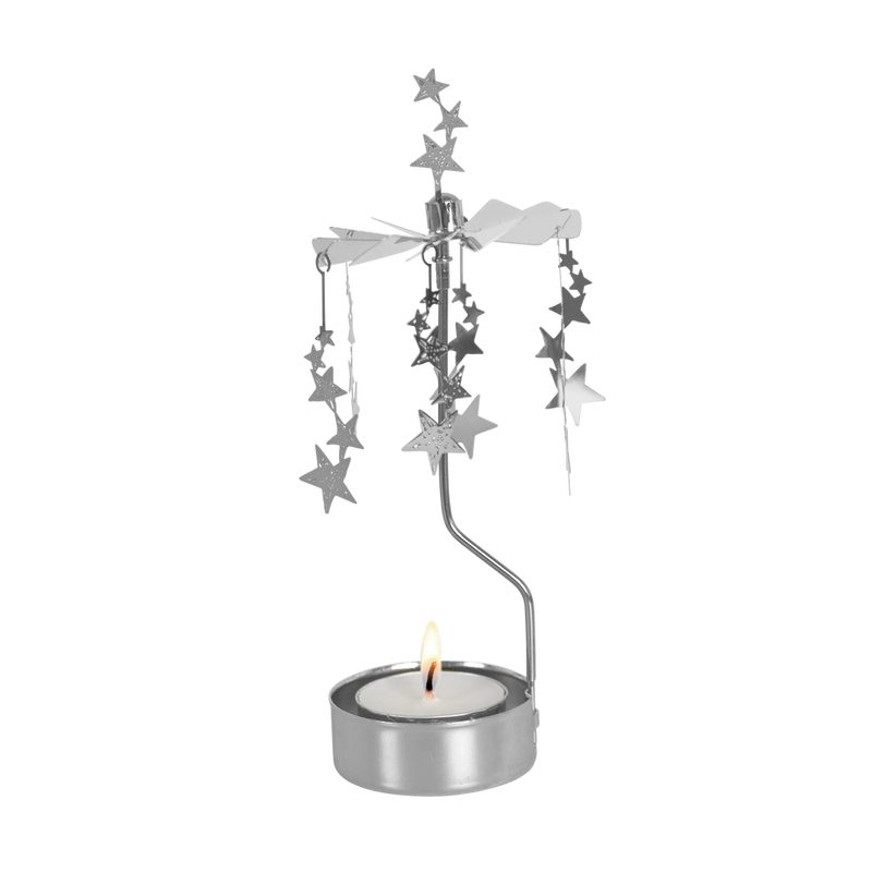 Rotary Candleholder, Night Sky, Silver