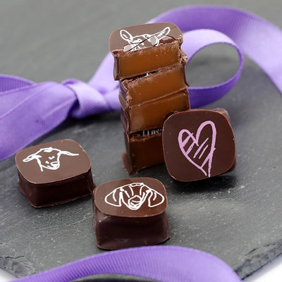 Chocolate Covered Goat Milk Caramel with Hearts
