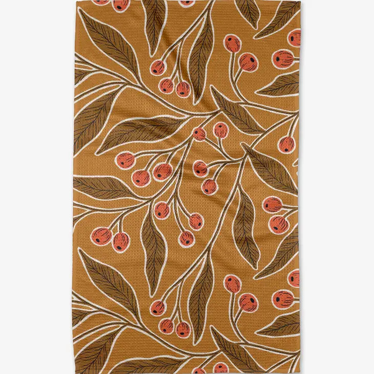 Golden Berries Kitchen Tea Towel