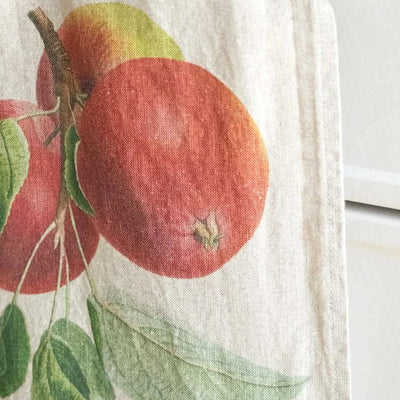 Linen Kitchen Towels Set with Apple & Pear