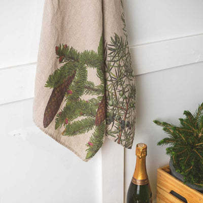 Linen Kitchen Towels Set with Juniper & Spruce