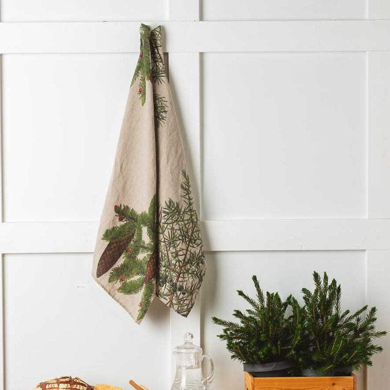 Linen Kitchen Towels Set with Juniper & Spruce