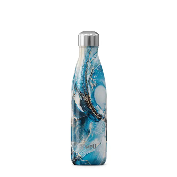 Stainless Steel Water Bottle, Ocean Marble