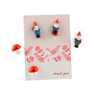 Colorful Gnome and Mushroom Magnets
