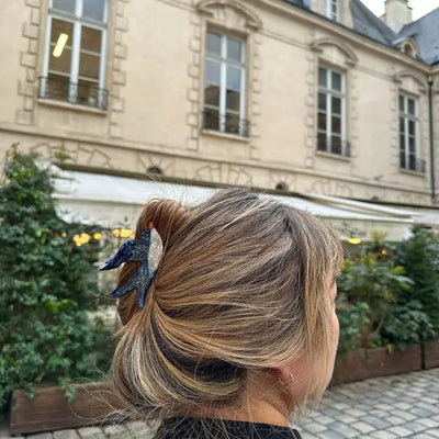Hand-Painted Swallow Bird Claw Clip