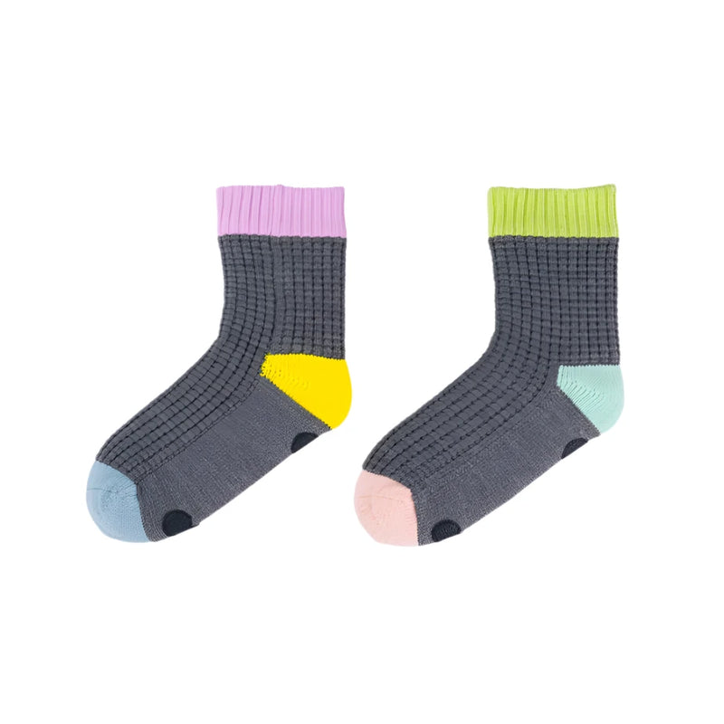 Spot Knit House Socks in Grey