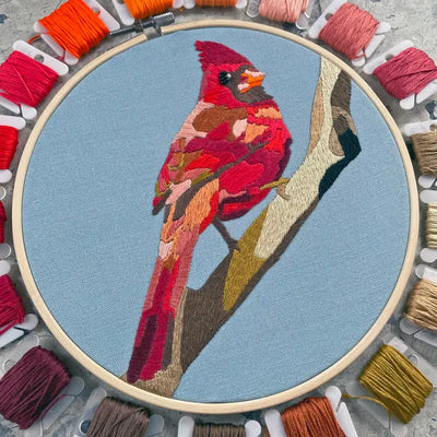 DIY Embroidery and Beadwork Kit, Cardinal