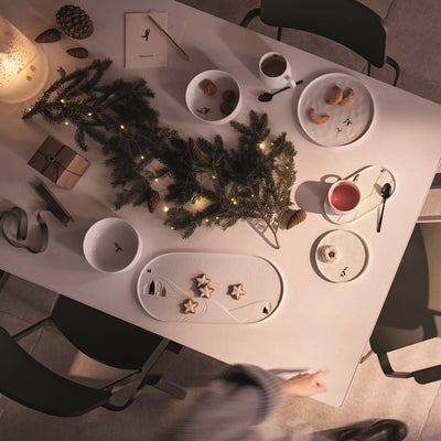 Snowy Day Landscape Porcelain Serving Platter