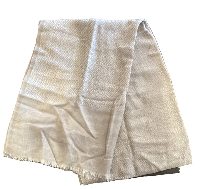 White Silk and Wool Stole