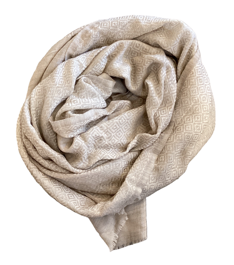 White Silk and Wool Stole