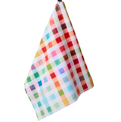 Woven Spring Plaid Tea Towel