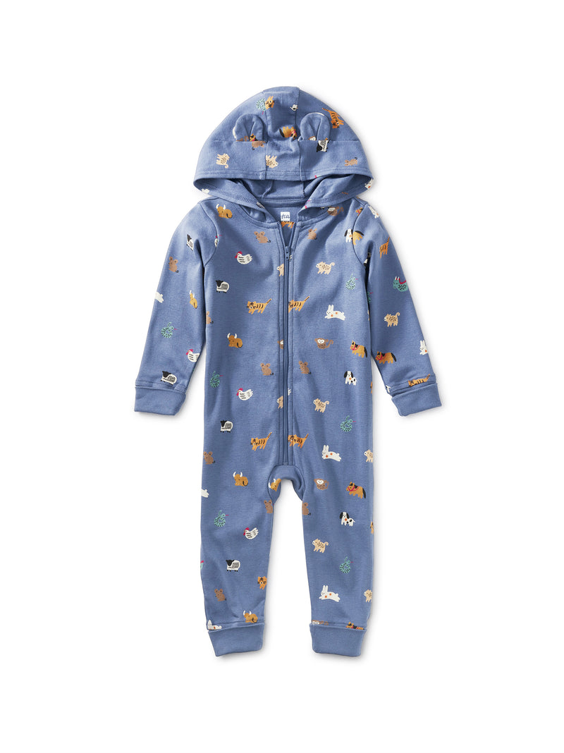 Bear Ears Hooded Baby Romper, Baby Zodiac Animals