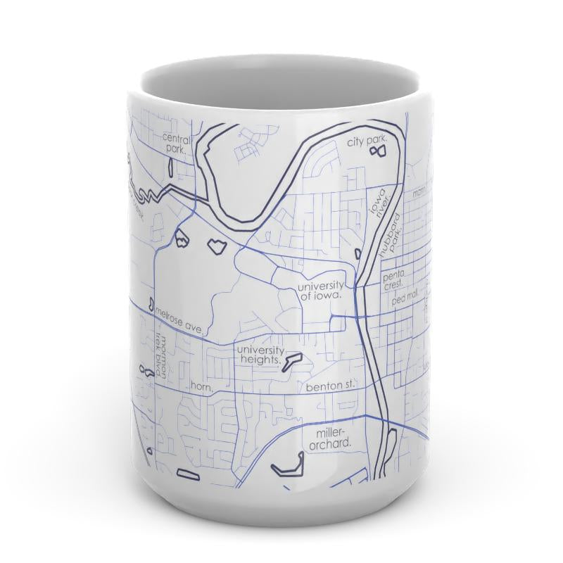 Iowa City Map Ceramic Mug