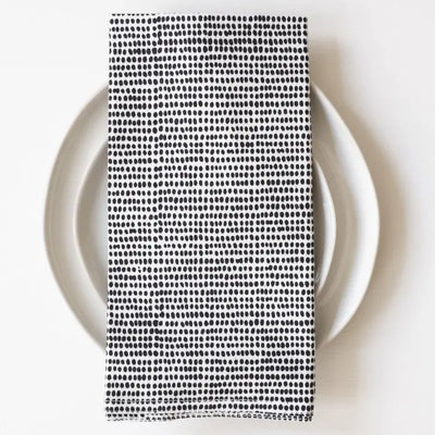 Tiny Dot Black Block Printed Napkins