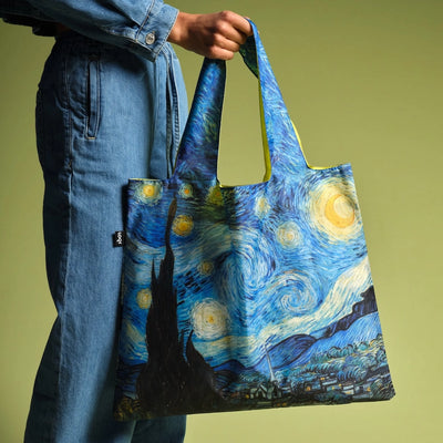 Vincent van Gogh, The Starry Night, 1889 Neon Recycled Bag