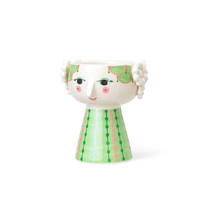 Eva Ceramic Candle Holder, Green