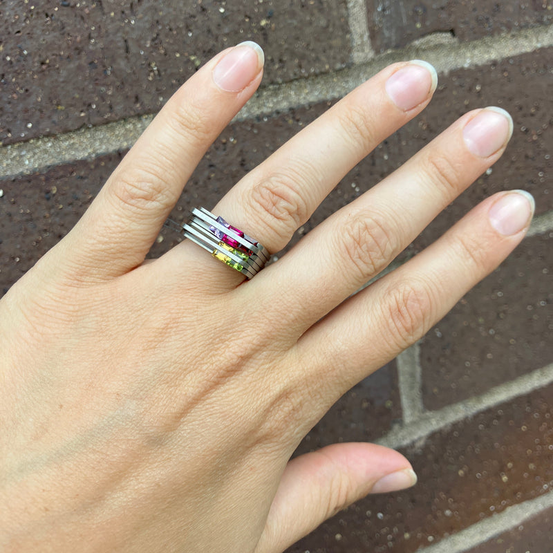 Angela Fung Double Slide Ring with 5 Stones