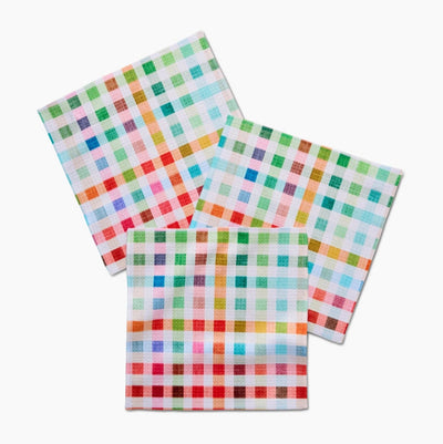 Woven Spring Plaid Dishcloth Set