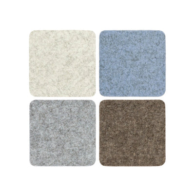 Bierfilzl Merino Wool Felt Square Coaster Pack in Cobblestone
