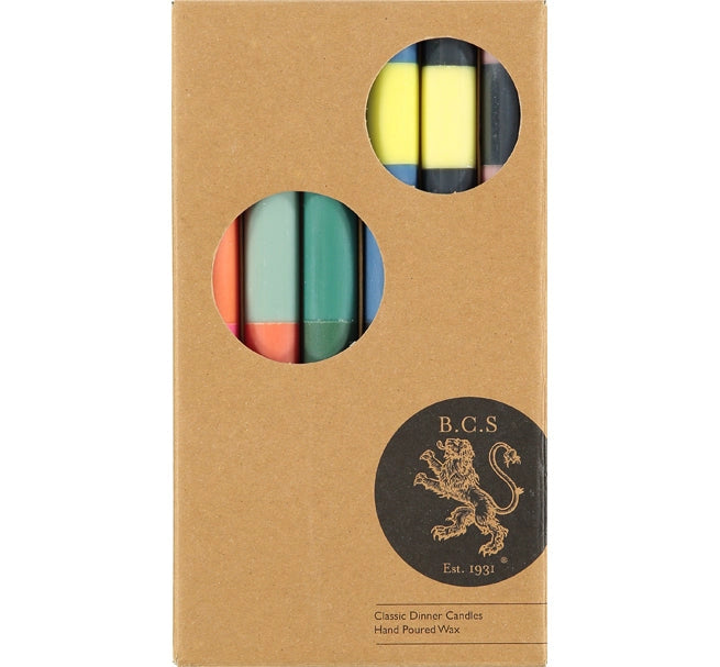 Striped Abstract Pack of Eco Dinner Candles