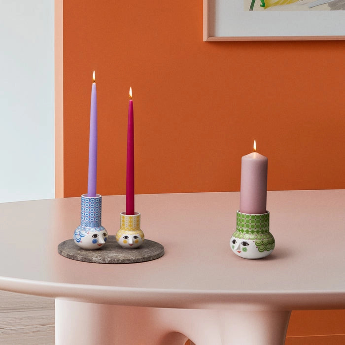 Olga Ceramic Candle Holder, Green