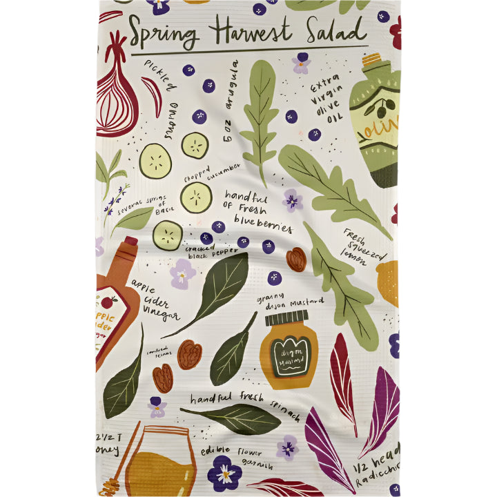 Spring Harvest Salad Tea Towel