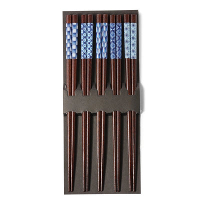 Miya, Chopsticks Set Wood Aizome Patterns