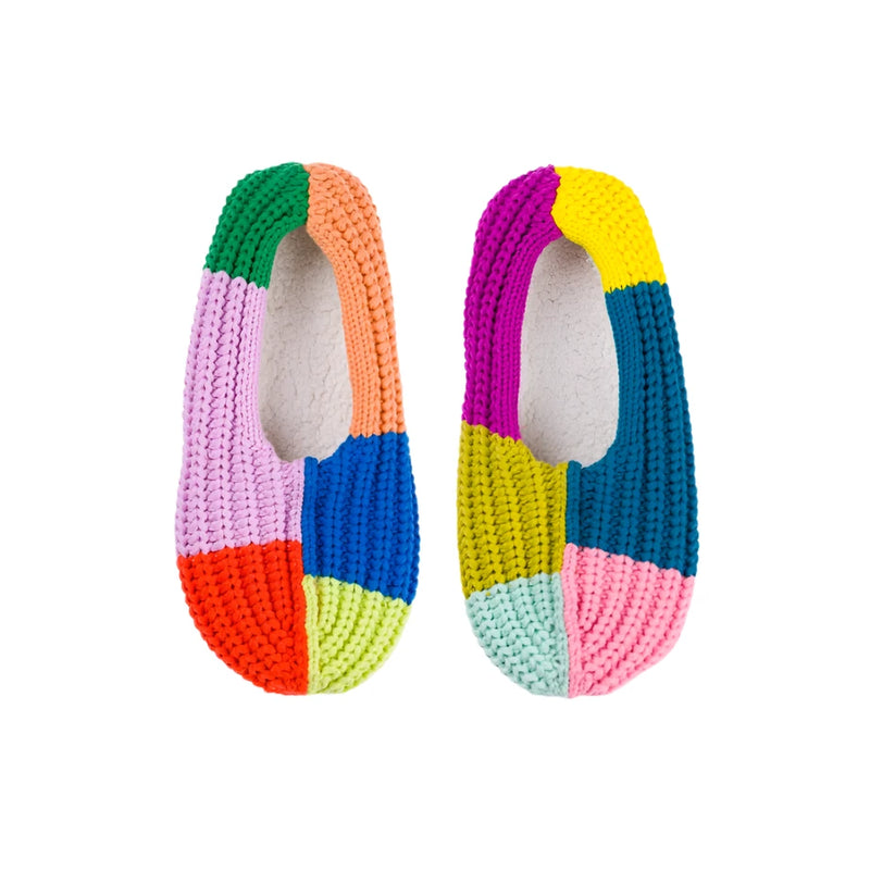 Mismatch Rib Slippers in Rainbow