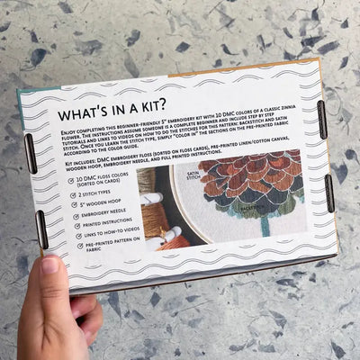DIY Embroidery Kit, Zinnia