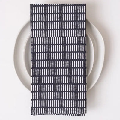 Pontis Stripes Navy Block Printed Napkins