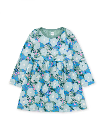 Long Sleeve Skirted Baby Dress, Monet's Garden