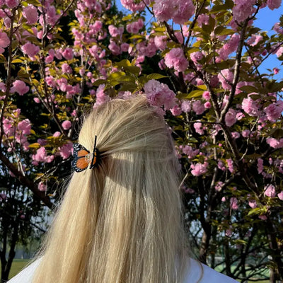 Hand-Painted Mini Monarch Butterfly Claw Clip