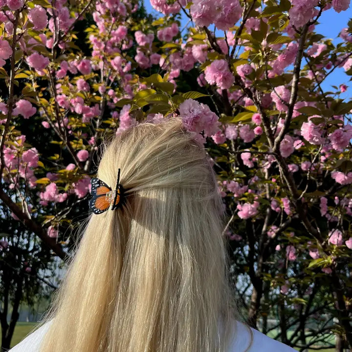 Hand-Painted Mini Monarch Butterfly Claw Clip