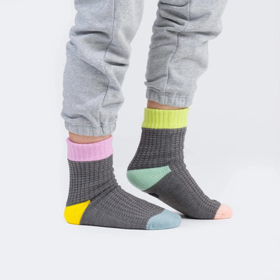 Spot Knit House Socks in Grey