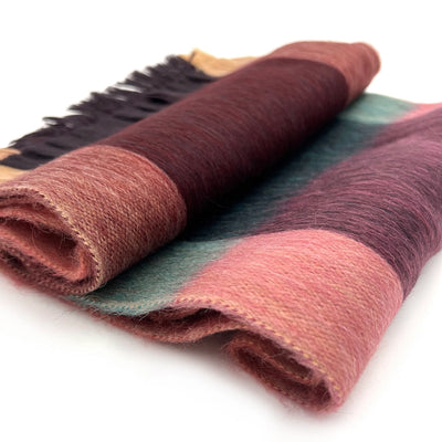 Alpaca Plaid Scarf in Sangria