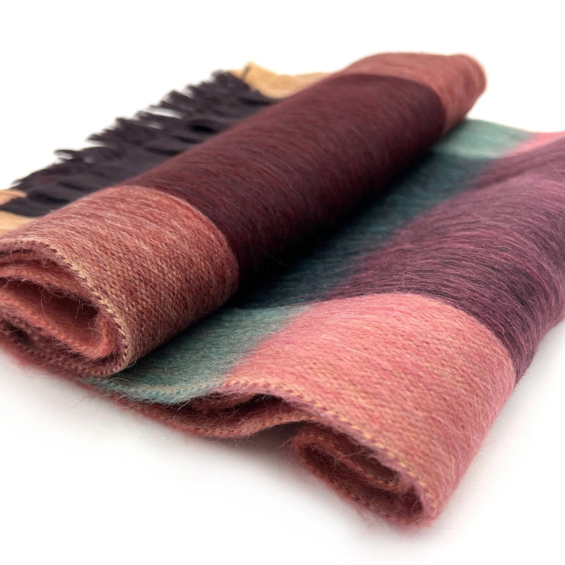 Alpaca Plaid Scarf in Sangria