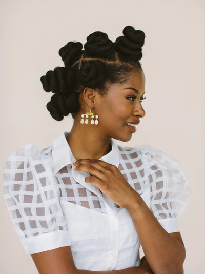 Make Your Move Chandelier Earrings in Sundance and Matcha