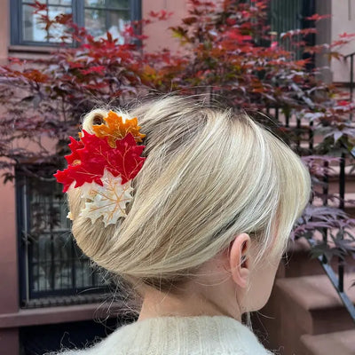 Hand-Painted Maple Leaves Claw Clip