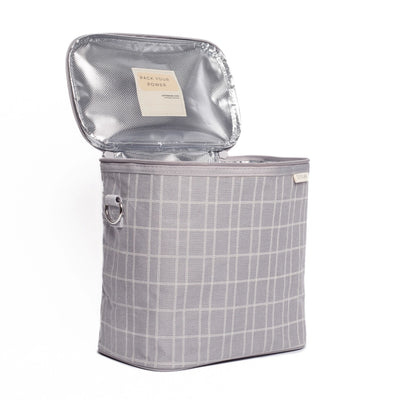 SoYoung, Light Grey Grid Lunch Poche