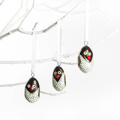 Mifuko Wooden Ornament - White Owl