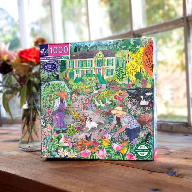 French Flower Garden 1000 Piece Puzzle – AKAR Design