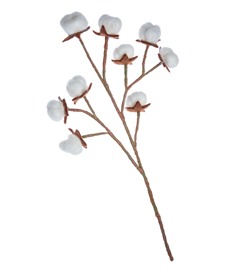 Cotton Branch Felt Flower