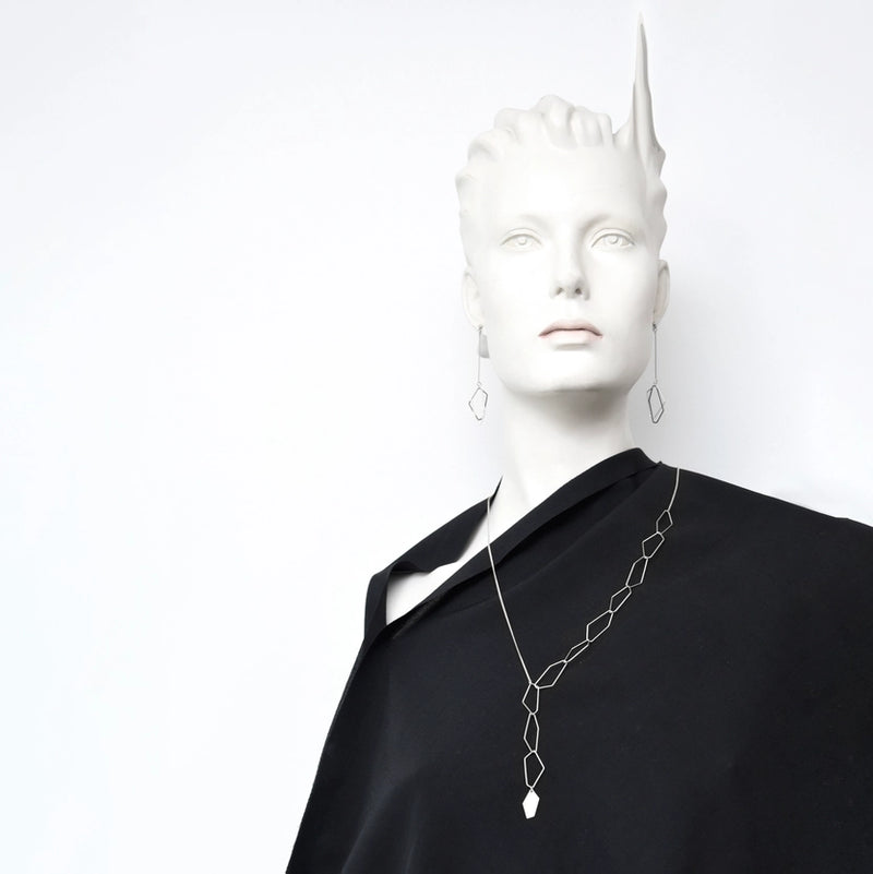 Vexta Necklace, Satin Silver
