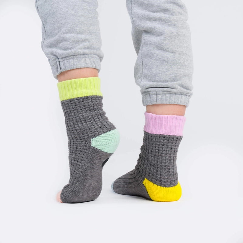 Spot Knit House Socks in Grey