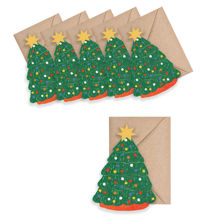 Christmas Tree Mini Cards- Box of 6