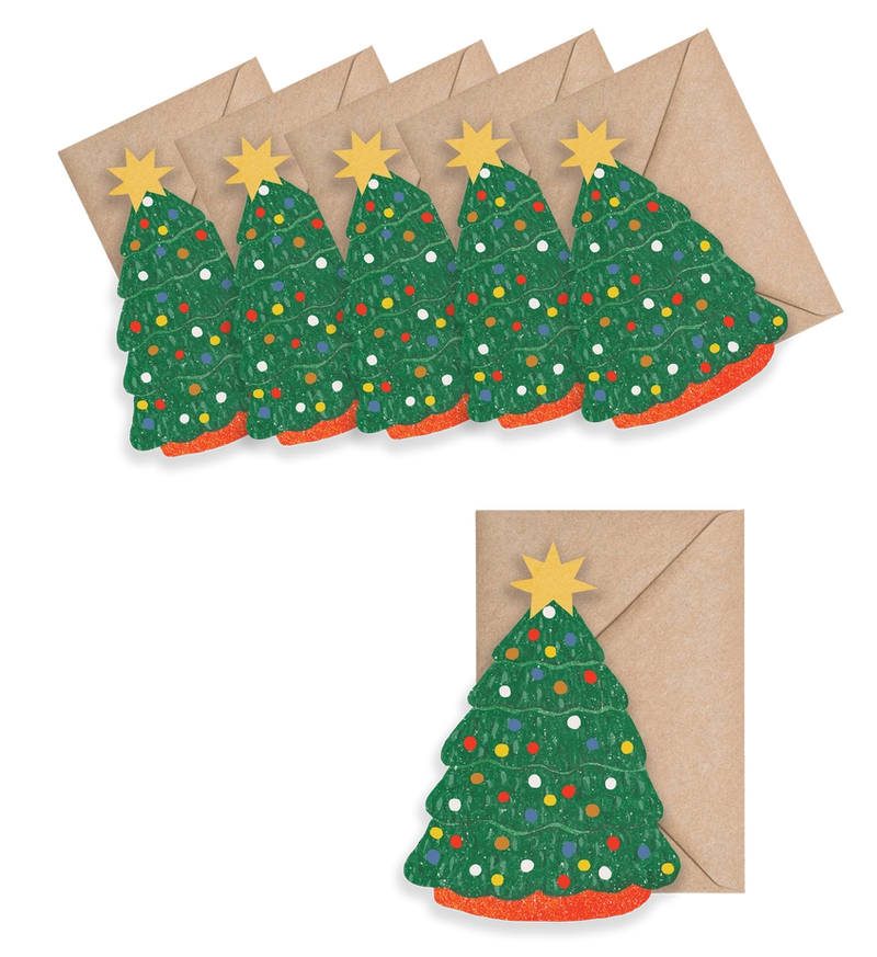 Christmas Tree Mini Cards- Box of 6